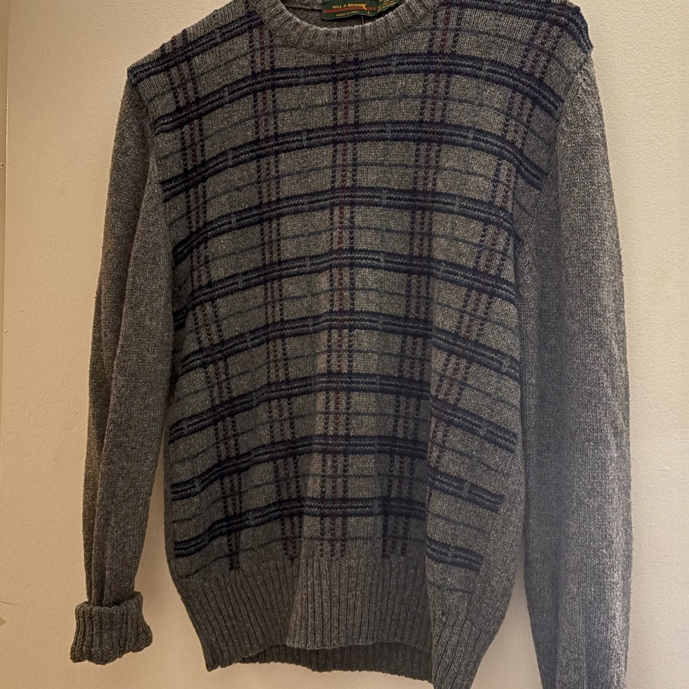 Gray Plaid Sweater